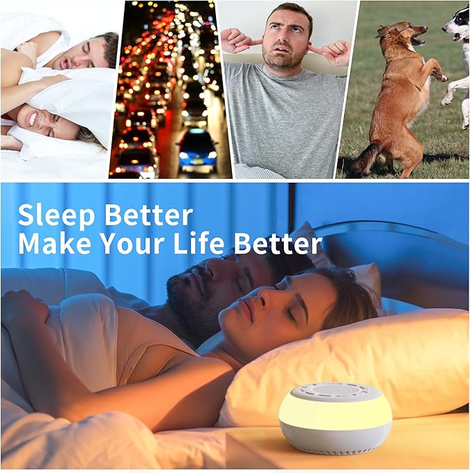 Sound Machine Soothing Sounds, White Noise Machine for Sleeping, Noise Machine for Baby, Sleep Sound Machine for Adults，Portable White Noise Sound Machine for Sleeping Adults