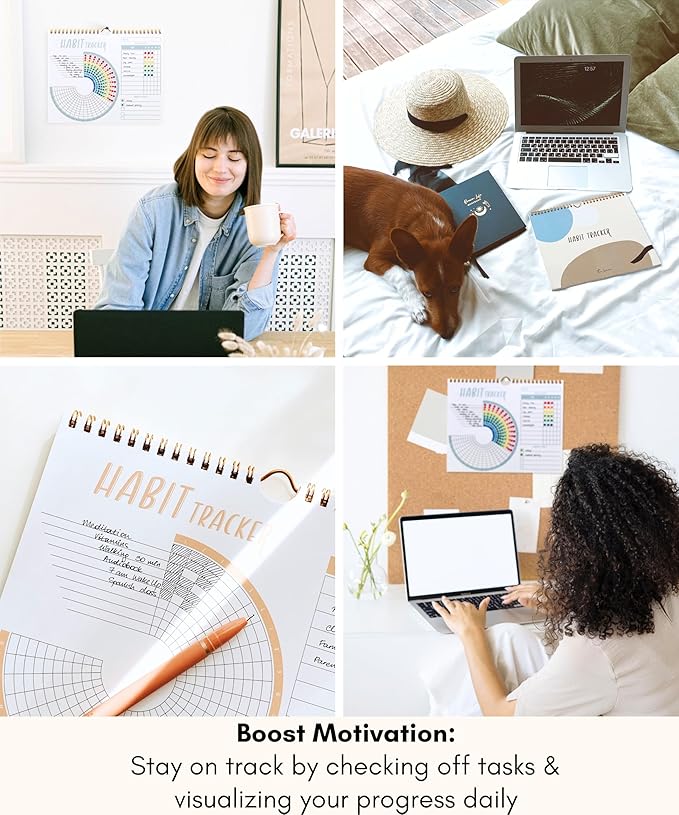 Lamare Habit Tracker Calendar – Premium Daily Habit Tracker Journal and Goal Board, Workout Motivation & Productivity Tool