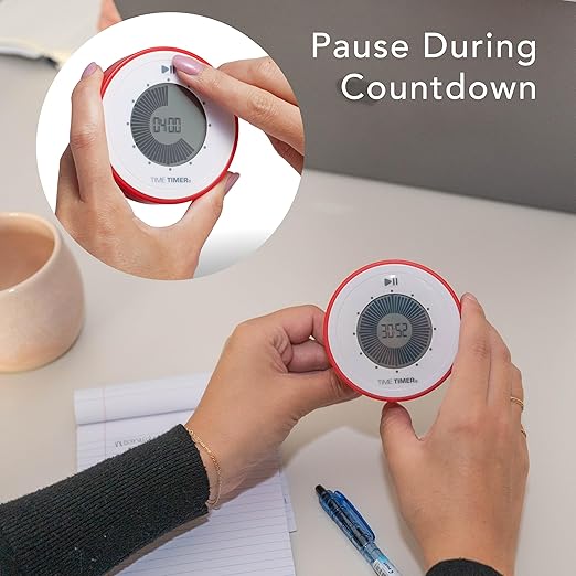 Time Timer Twist - Updated - 90-Minute Digital Visual Countdown Clock — Magnetic with Kickstand for Kids Classroom Learning, Study Tool, Teachers Desk, Exercise and Kitchen Timer (Red)