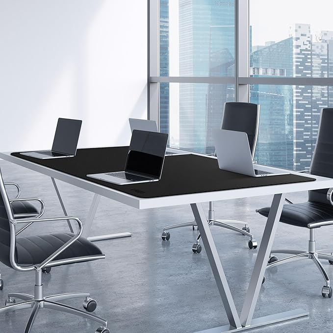 Vyaaa Leather Desk Mat, 63” x 31.5” Leather Desk Pad Protector, Waterproof Extra Large Desk Mat, Large Mouse Pad，Desk Mats on top of Desks for Home or Office (Black)