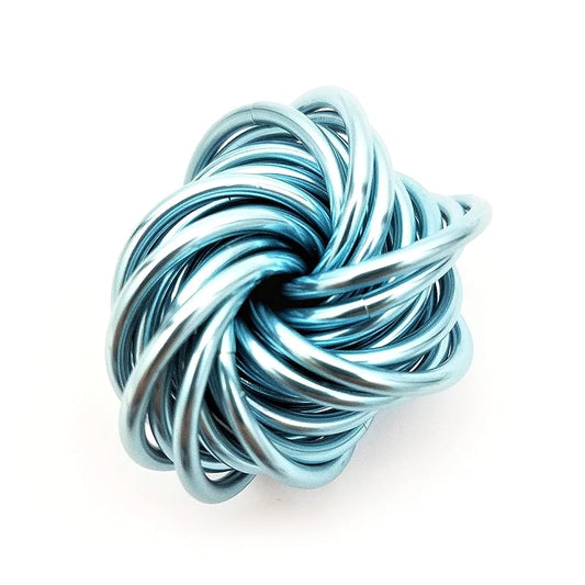 Möbii Fidget Ball (Solid Color): Quiet Mobius ADHD Anxiety Stim Stress Relief Toy Tool for Home Travel Office or Desk (Medium, Full, Crystal Blue)