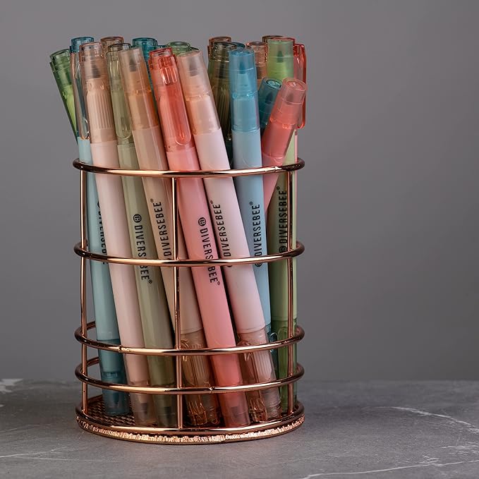 DIVERSEBEE Dual Tip Bible Highlighters and Pens No Bleed, 8 Pack Assorted Colors Quick Dry Highlighters Set, Cute Markers, Bible Study Journaling School Office Supplies and Accessories (Earthy)