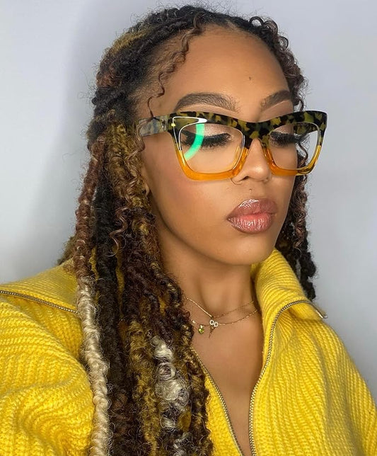 VOOGLAM Stylish Rectangle Blue Light Blocking Glasses for Women Anti Eyestrain Dry Eyes Eyewear Sienna