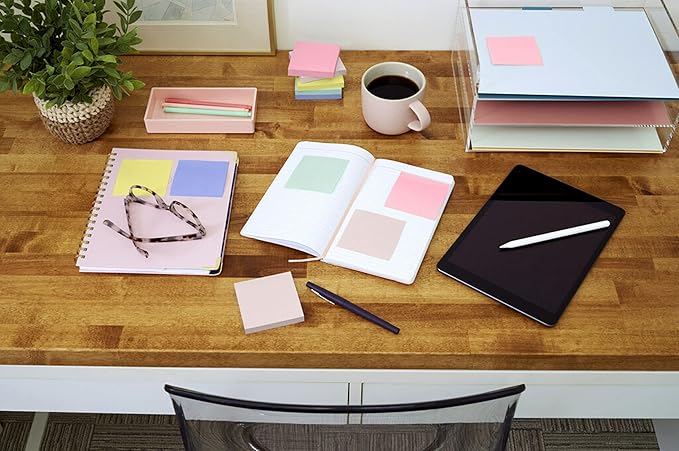 Post-it Greener Notes, 3x3 in, 24 Pads, America's #1 Favorite Sticky Notes, Sweet Sprinkles Collection, Pastel Colors, Clean Removal, 100% Recycled Material (654R-24CP-AP)