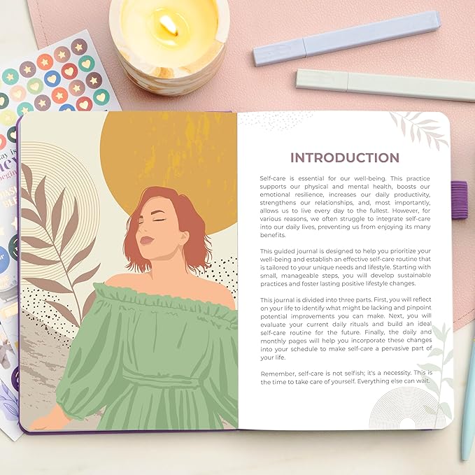 Clever Fox Self-Care Journal Premium – Daily Gratitude & Mental Health Notebook for Women – Reflection & Personal Development Journal (Purple)