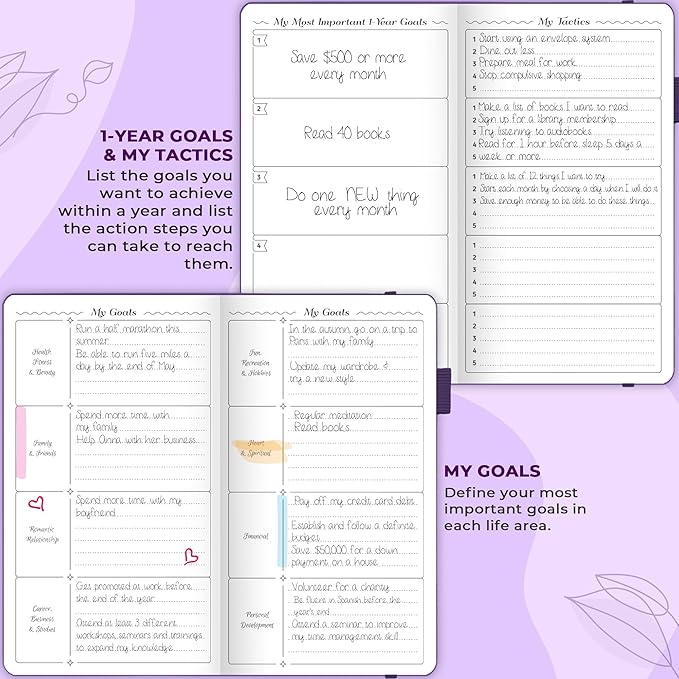 GoGirl Planner and Organizer for Women – Pocket Weekly Planner, Goals Journal & Agenda for Time Management & Productivity. Undated (Purple)