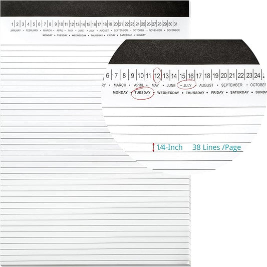 Mymazn Legal Pads 8.5 x 11 with Date on Top, Narrow Ruled, White Note Pads College Ruled Writing Tablets for Office, School, 50 Sheets, 3 Pack