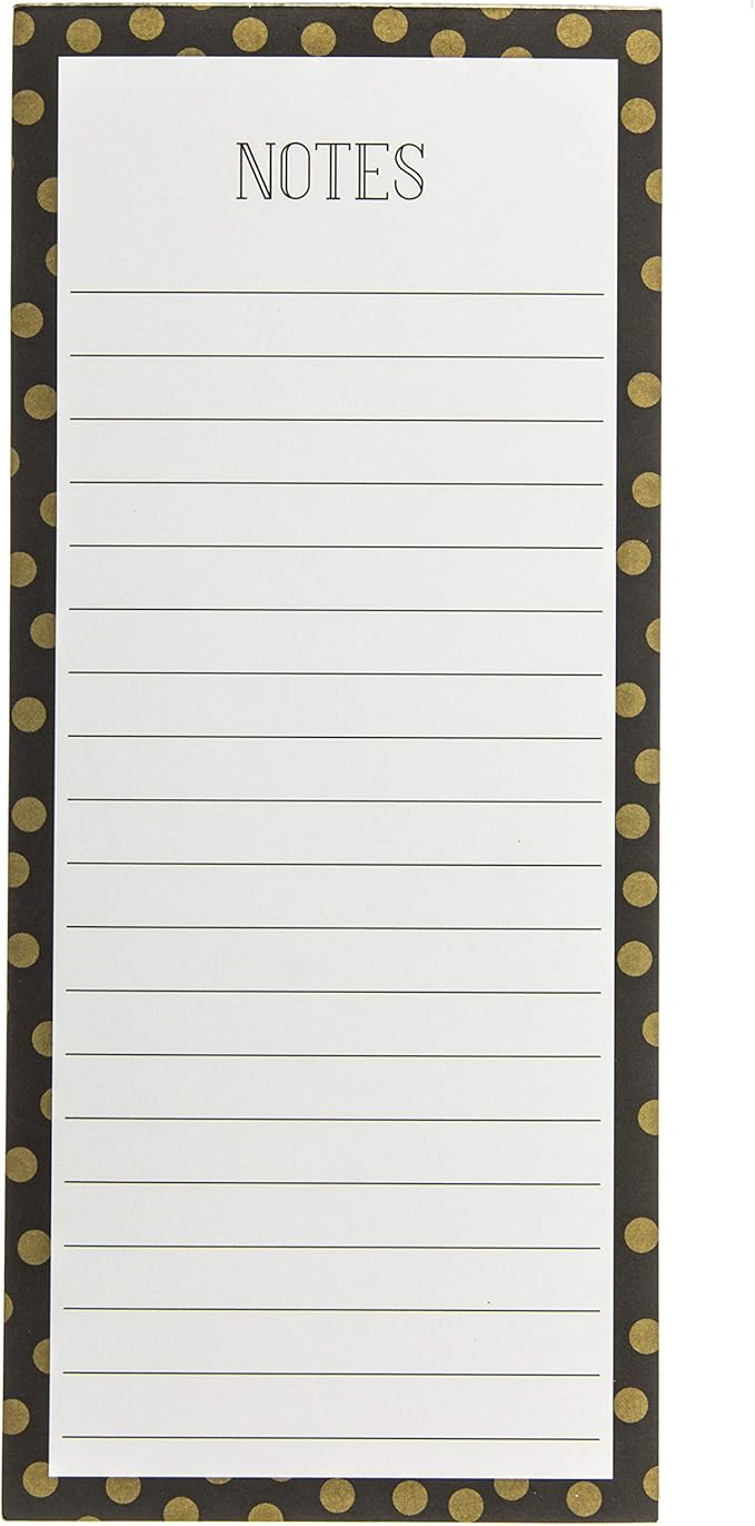 Graphique Magnetic Notepad - Gold Dots Grocery and Shopping List - Fun Decorative To-Do List - Perfect House Warming Gifts - 100 Tear off Sheets (4" x 9.25" x .5")