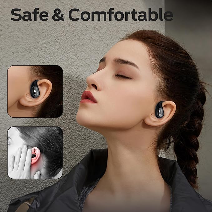 Monster Open Ear AC210 Headphones, Bluetooth 5.4 Earphones Stereo Sound, Wireless Headphones 30 Hours Playback, Type-C Charging, HD Clear Calls, Touch Control, IPX5 Waterproof Open Ear Earbuds,Black