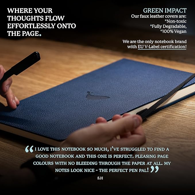 Dingbats* - Wildlife Squared Extra Large A4 Notebook - PU Leather Hardcover Journal for Work, Writing - Pocket, Elastic Closure, Pen Holder, Bookmark