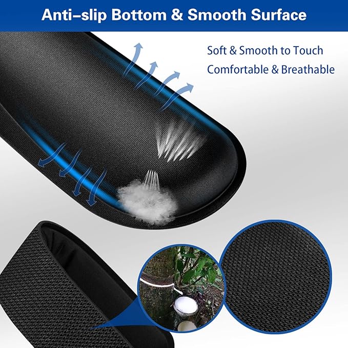 Canjoy Keyboard Wrist Rest Pad, Ergonomic Wrist Rest Cushion Support Pad, Easy Typing Pain Relief for Computer, Laptop Cushion with Anti-Skid Rubber Base, Pain Relief Mouse Hand Rest