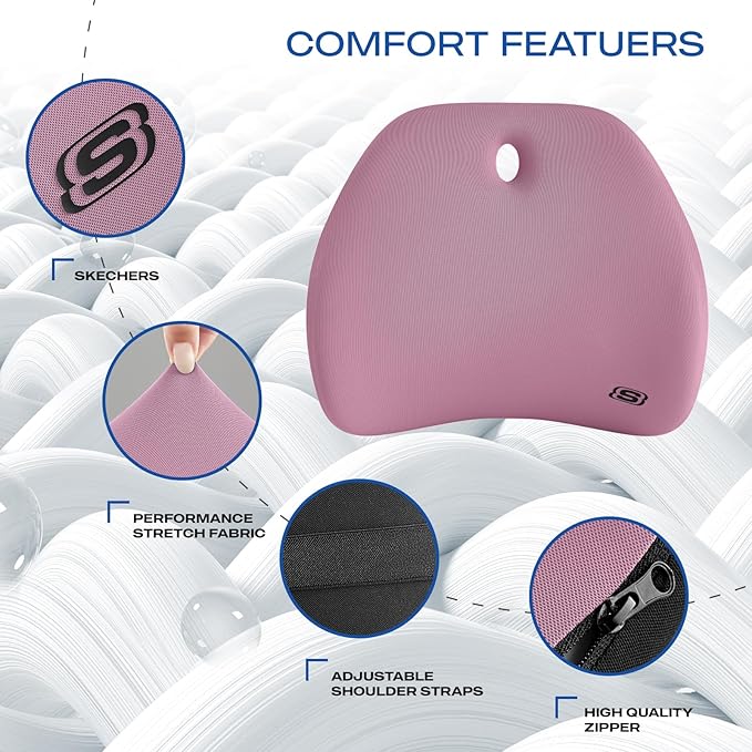 Skechers Lumbar Support Pillow for Office Chair,Memory Foam Lumbar Pillow,Lower Back Pain Relief Lumbar Pillow,Ergonomic Design Back Support Pillow for Office Chair,Car,Home,Travel,Purpie