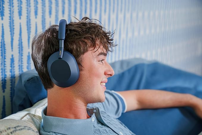 Sony WH-1000XM5 Premium Noise Canceling Headphones, Auto NC Optimizer, 30-Hour Battery, Alexa Voice Control, Midnight Blue