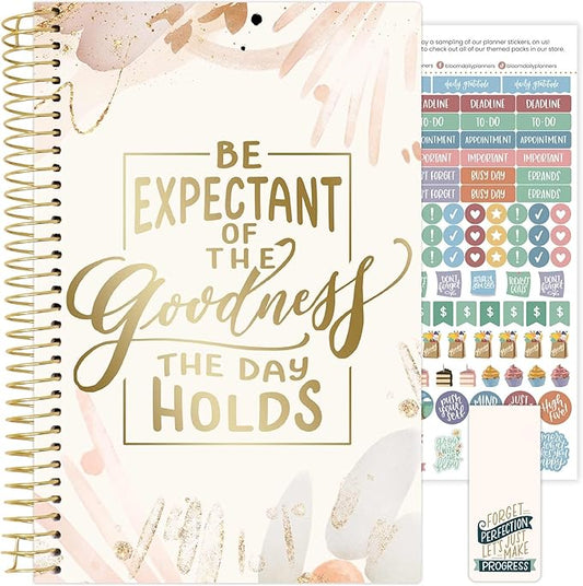 bloom daily planners 2025-2026 Academic Year Daily Planner (July 2025 - July 2026) - A5 Weekly & Monthly Calendar Agenda Organizer Book with Stickers - 5.5" x 8.25" - Moments of Grace