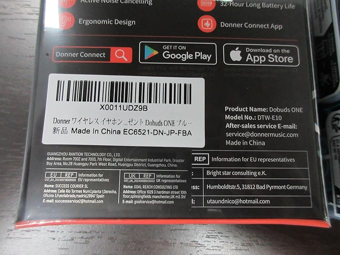 Donner Wireless Earbuds Noise Cancelling, Bluetooth 5.2 Earphones with ENC for Clear Calls, 12mm Drivers & Balanced Armature, App for Custom EQ, 32H Playtime, Fast Charging - Dobuds ONE, Blue