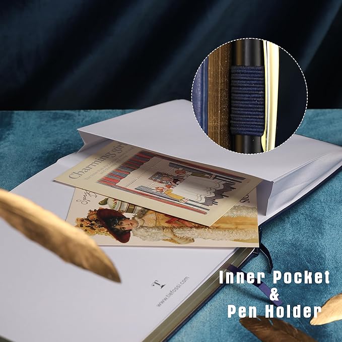 TIEFOSSI Dotted Journal Notebook, Dot Grid Notebook for Women Men, Hardcover PU Leather Journal, 160 GSM Thick Paper, 160 Numbered Pages with Gold Edges, 8 x 8 Square Diary