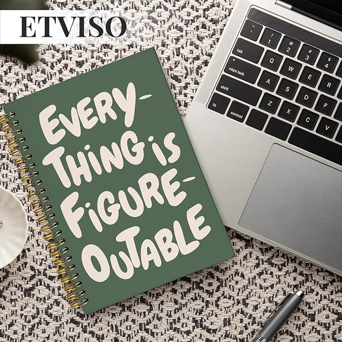 Everything is Figureoutable Inspirational Notebook, Motivational Journals for Women Men, Positivity Journal, Positive Affirmations Quote Hardcover Spiral Notebooks 5.5x8.3 Inch