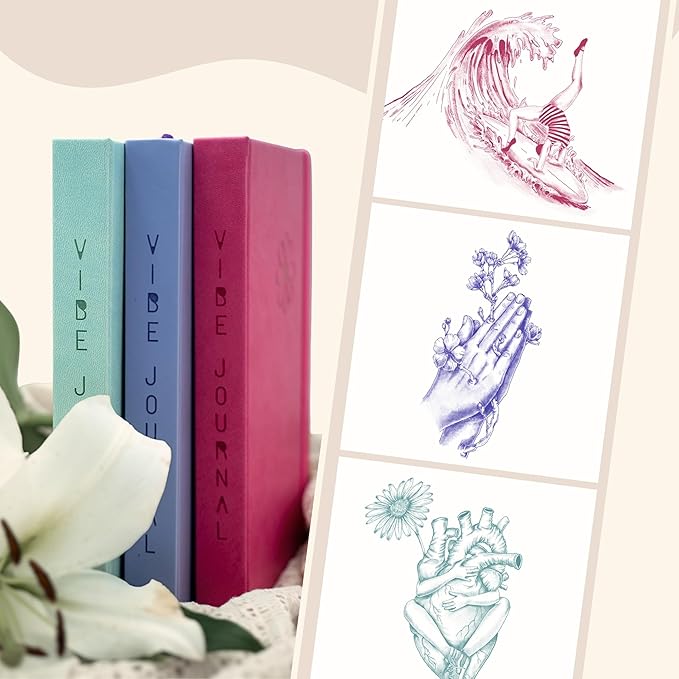 Her Vibe Journal | 13-Week Guided Mindfulness Journal for Women | Fresh Daily Prompts, Activities & Inspiration | Elegant Design & Dreamy Illustrations | Nurture Self-Love & Wellness | A5 Size | Premium Gift Box Included
