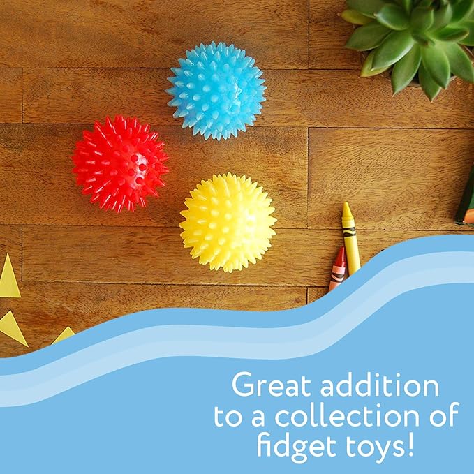 IMPRESA Spiky Fidget Balls - 10-Pack, Multicolor - Stress Ball & Squeeze Toy for Kids & Adults