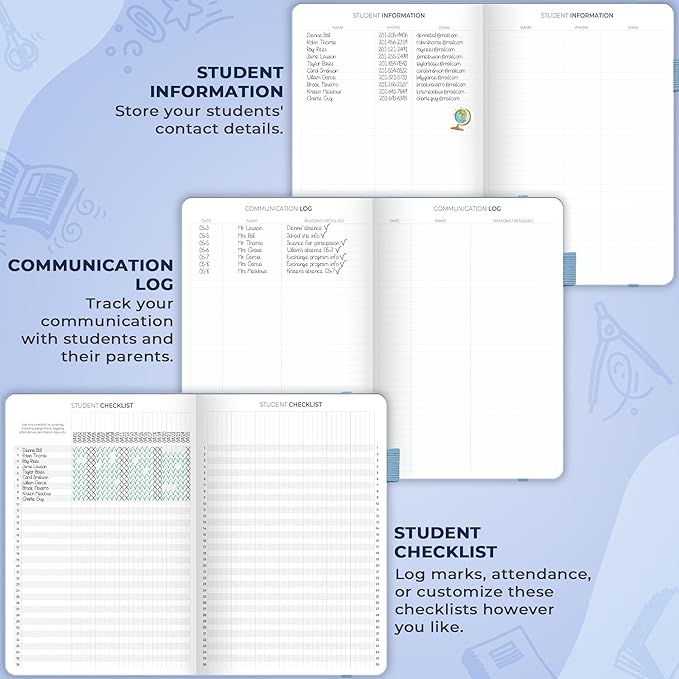 Clever Fox Teacher Planner – School Year Planner with Calendars & Lesson Plans – Book for Classroom & Homeschool Organization, A4 (Periwinkle)