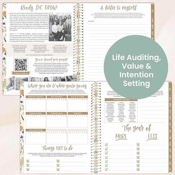 bloom daily planners 2025-2026 (8.5" x 11") Academic Year Day Planner (July 2025 - July 2026) - Weekly & Monthly Dated Agenda Organizer with Stickers & Tabs - Whimsical Wildflowers