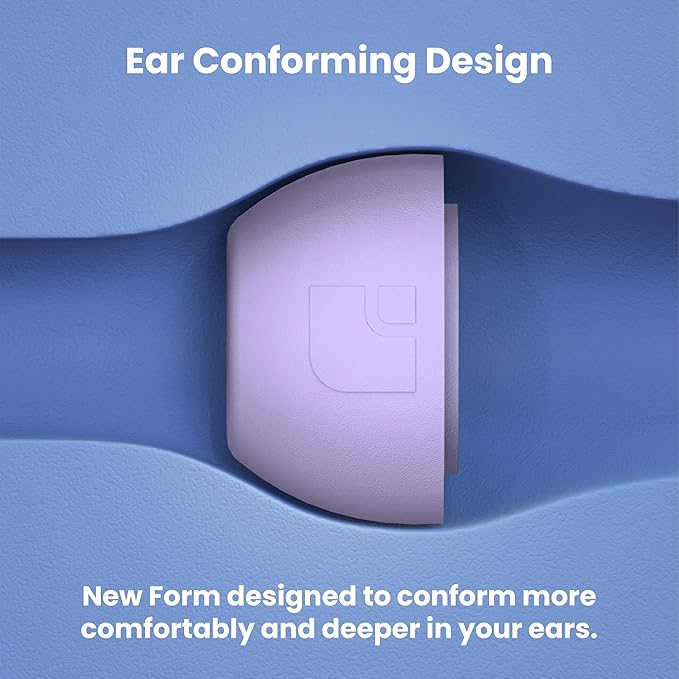 Foam Masters Ultra-Premium Memory Foam Ear Tips for AirPods Pro 1st & 2nd Gen | 3 Pairs | New Ver. | Secure Fit | Super Comfort | Better Noise Cancel | Replacement Buds (Large, Lilac Purple)