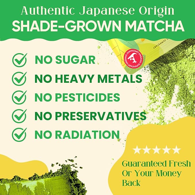 Lemonade Matcha 50g (25 Servings) | Sugar-Free Ceremonial Japanese Green Tea Powder with Crystallized Lemon and Monk Fruit | 20mg caffeine per serving | Detox and Calm Energy | Miaroo
