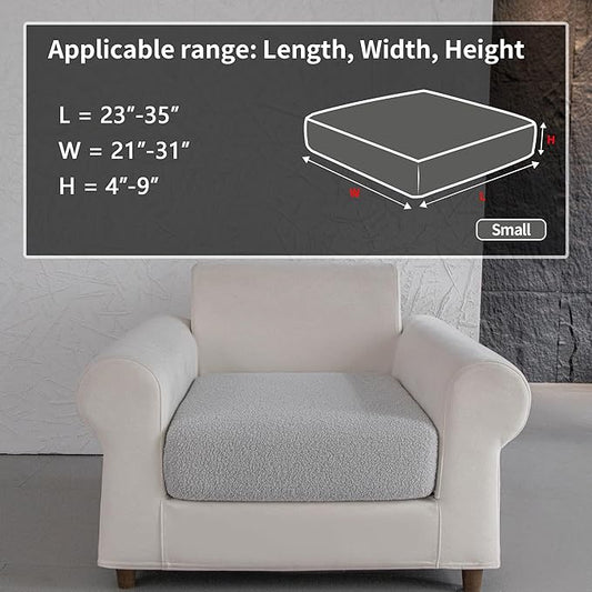 Couch Cushion Covers for Sectional Sofa, Stretch Soft Sofa Slipcovers Washable Wear-Resistant Universal Furniture Protector for Living Room(1 Piece Chair Cover, Light Gray)