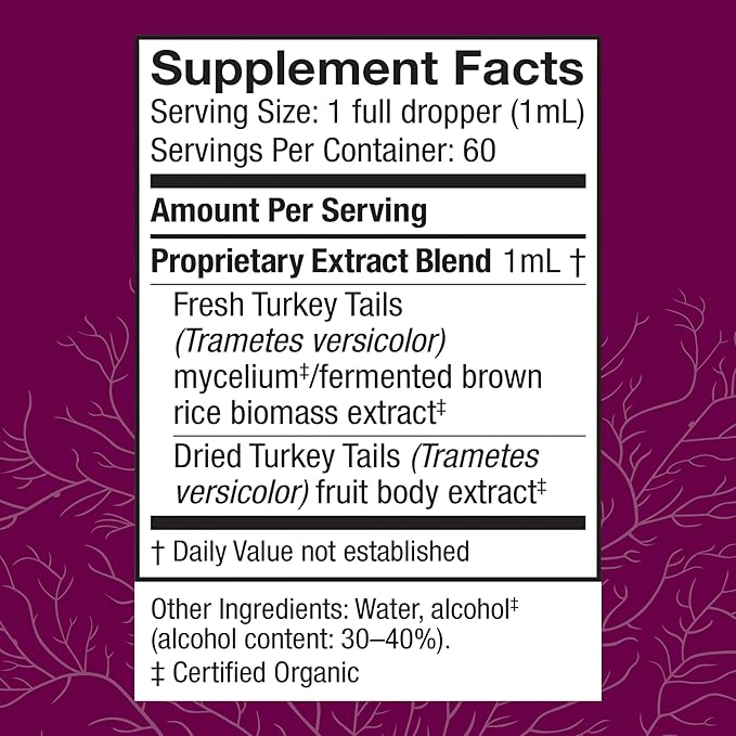 Host Defense Turkey Tail Extract - Digestive Health & Immune Response Support Supplement - Mushroom Supplement for Gastrointestinal & Gut Microbiome Support - 2 fl oz (60 Servings)*