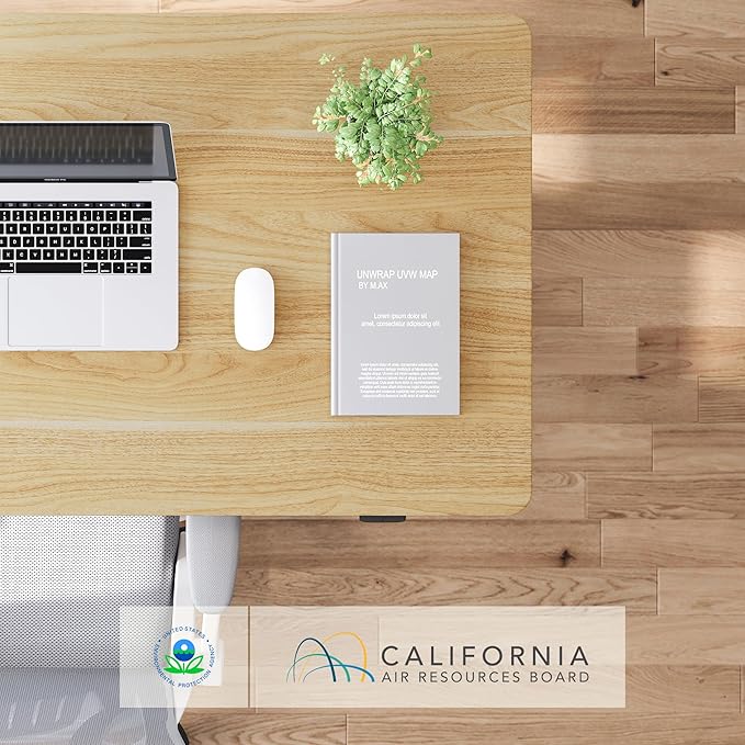 FLEXISPOT EN1 One Piece Standing Desk, 40 x 24 Inches Adjustable Height Desk for Small Space Electric Sit Stand Home Office Table Computer Workstation (White Frame + Maple Desktop)