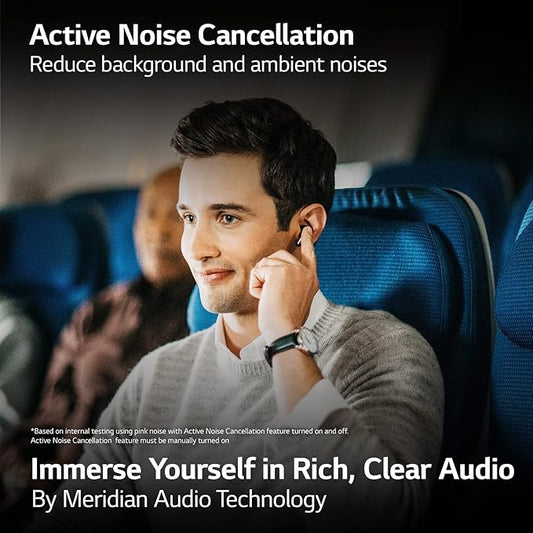 LG TONE Free True Wireless Bluetooth FP9 - Active Noise Cancelling Earbuds with UVnano Charging Case, Black