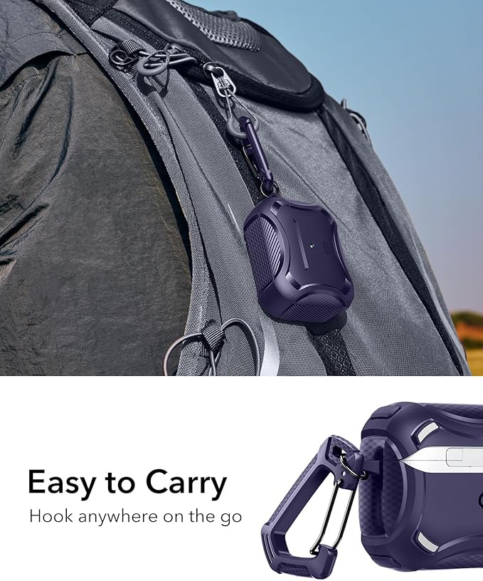 ESR for AirPods Pro 2nd Generation Case Compatible with Airpods Pro Case 2nd/1st Gen (2023/2022/2019), Compatible with MagSafe, Powerful Drop Protection, Magnetic Lid, Purple