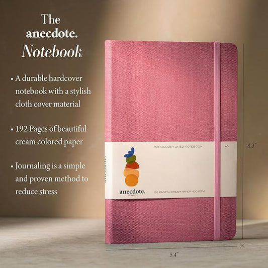 Hardcover Dotted Journal with Thick 100 gsm Paper A5 size (8.3 inches x 5.4 inches) - Daily Writing Notebook for Travel, School and Office Use - Diary Journal for Women and Men - Blossom Pink