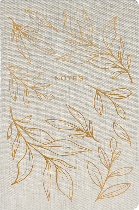 Sweet Water Decor Gold Fabric Notes Journal, Lined Pages, Hardcover Notebook with Satin Ribbon Bookmark, Elegant Neutral Design for Office, Work, School or Personal Writing 200 Lined Pages (8.25" x 5.75")