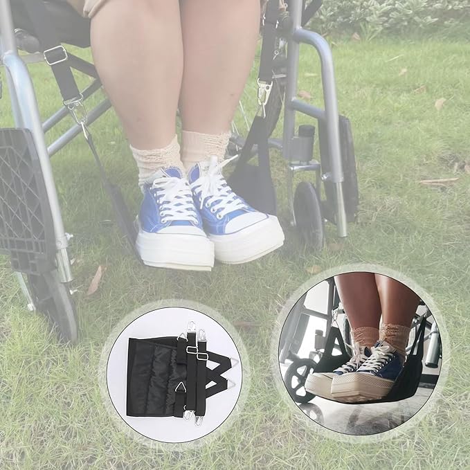 Wheelchair Foot Straps for Elderly Assistive Devices are Used the Elderly,Disabled, Pregnant Women,and Injured Patients Footrest Hammock, Adjustable Hanging Sling Airplane Travel, Desk Rest Essentials
