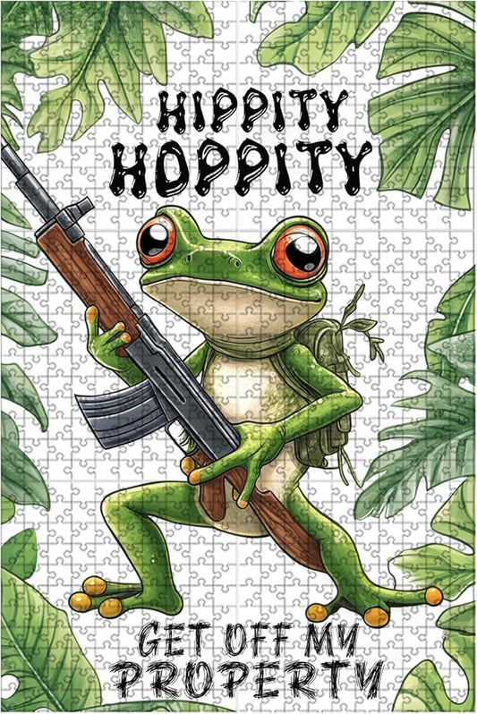 1000 Piece Difficult Wooden Jigsaw Puzzle Frog Adults Kids Portable Travel Game Fun Stress Relief Brain Teaser & Educational Toy for Home Kitchen Decor 29.5x19.7 Inch