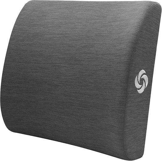 Samsonite Ergonomic Lumbar Support Pillow for Office Chair and Car Seat - Memory Foam Back Support Lumbar Pillow Premium Cushion Chair Support for Lower Back Pain Relief and Versatile Use (Slate Grey)