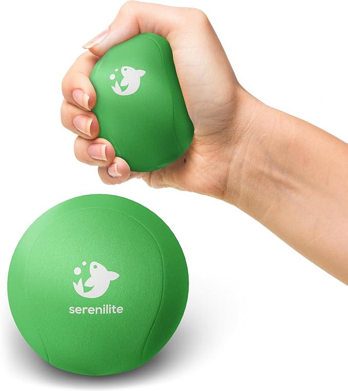 Serenilite Stress Balls for Adults, Squeeze Ball for Hand Therapy, Stress Ball, Hand Exercisers for Therapy & Grip Strengthening, Physical Therapy Balls, Hand Grip Strengthener.