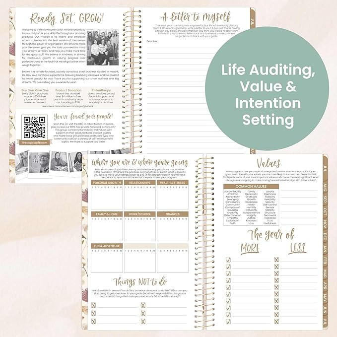 bloom daily planners 2025-2026 Academic Year Daily Planner (July 2025 - July 2026) - Weekly & Monthly Calendar Agenda Organizer Book with Stickers & Bookmark - 5.5" x 8.25" - Butterfly Garden