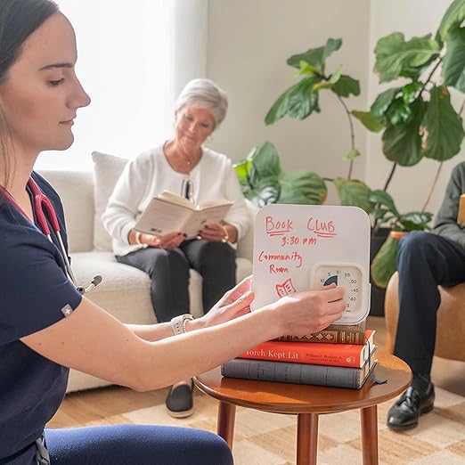PRO Applied® Personal 60-Minute Visual Countdown Timer with Magnetic Dry Erase Board – Professional Grade Timer for Therapy, Rehab, & Memory Care – Calming Blue Disk, Large Numbers, Adjustable Alert