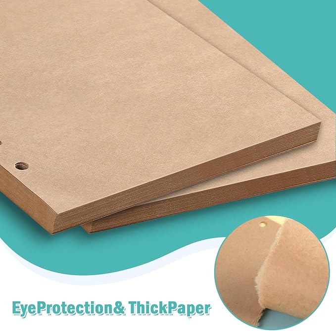 A5 Refill Paper, 280 Pages A5 Loose Leaf Paper 6 Hole Notebook Refills for 6 Ring Refillable Binder Notebook Planner Diary Journals Painting Personal Organiser-Blank Pages