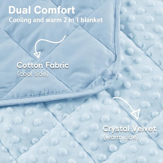 yescool Weighted Blankets 3 Pounds Blanket for Boys and Girls Washable Heavy Blankets Microfiber Weighted Throw Blanket Winter Weighted Comforter for 5+Years, 36 * 48in, Light Blue