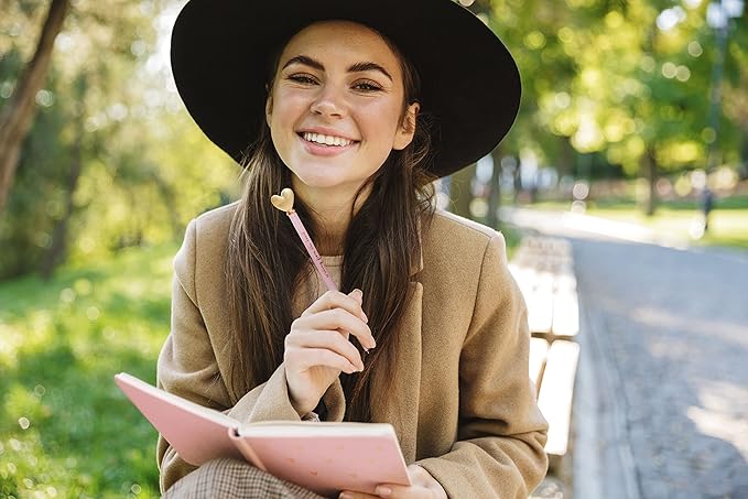 Dayna Lee Heart Lined Journal Notebook, Die Cut Hardcover, A5 Writing Journal, 256 Ruled Pages, Ribbon Bookmark, Lay Flat, Notebook for Work or School, “You are Enough” (Pink, 6x8 inches, Eccolo)