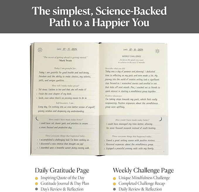 The Original Gratitude Journal 2025 - 5 Minute Gratitude Practice with Inspiring Quotes and Mindful Prompts for Affirmation, Reflection & Wellness - Daily Happiness Journal for Women & Men by Thankful Path