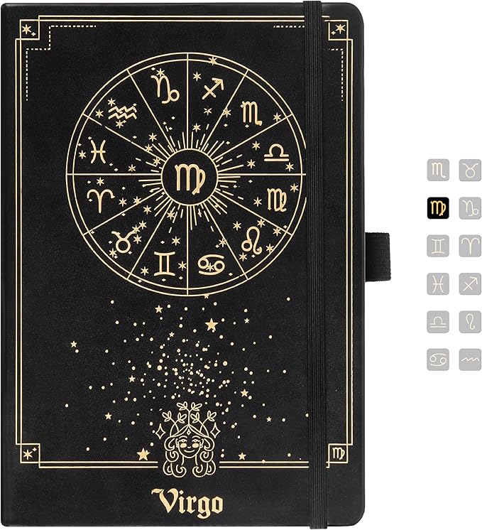 Virgo Zodiac Astrology Undated Monthly Weekly Daily Planner Journal A5 5.8" x 8.3" 160 Pages 100GSM Paper 2025 2026 2027 Holidays Calendar