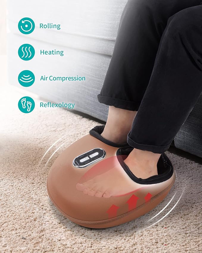 Nekteck Shiatsu Foot Massager Machine with Soothing Heat, FSA Eligible Air Compression Deep Kneading Therapy, Improve Blood Circulation and Foot Wellness, Relax for Home Office Use, HSA Eligible