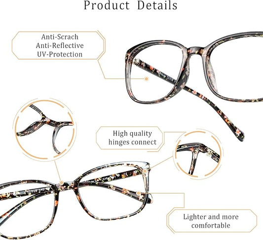 LifeArt Blue Light Blocking Glasses, Anti Eyestrain, Computer Reading Glasses,TV Glasses for Men and Women