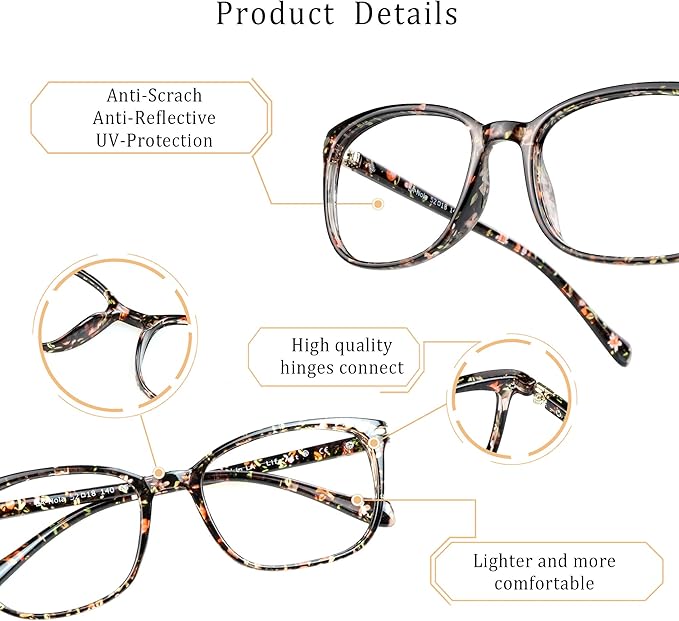 LifeArt Blue Light Blocking Glasses, Anti Eyestrain, Computer Reading Glasses,TV Glasses for Men and Women