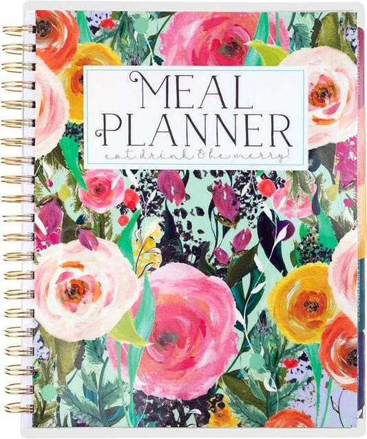 Large Meal Prep Planner, Spiral, Pull-off Grocery Shopping Lists, Kitchen Management, Tabbed Dividers, Laminated Covers, Easy Organizing, Avoid Food Waste, Folder Pockets, Covers a full Year - Eccolo