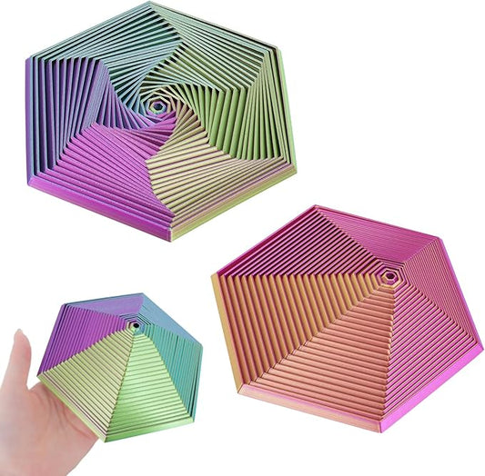 Fractal Fidget Hexagon, 3D Printed Hexagonal Toys,Hexagon Fidget Toy，Infinity Cube Fidget Toy 3D Printed Anxiety Toys for Stress Relief and Desk Fidgeting(5.75in)-(A+C)